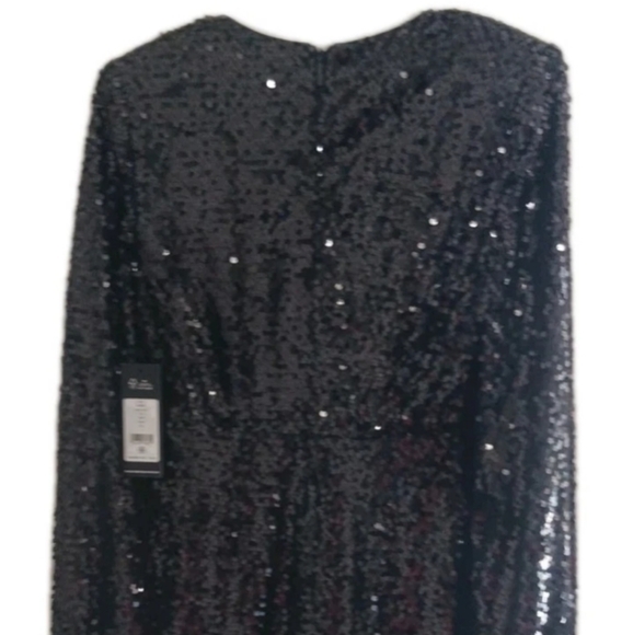 KARL LAGERFELD NWT Black Sequin Cocktail Mini Dress Size 0 Party NYE Night Out - Picture 5 of 15